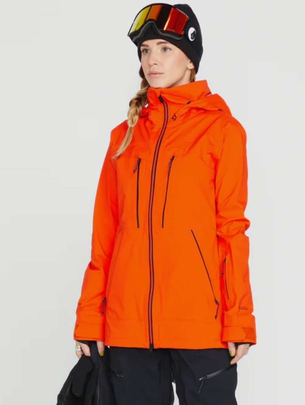 Volcom Women's Vs 3l Stretch Gore-Tex Jacket Orange Shock Large Ski Snowboard